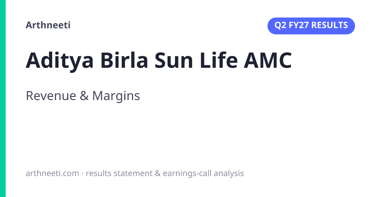 Aditya Birla Sun Life AMC Q2 Results 2026: Revenue & Margins